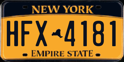 NY license plate HFX4181