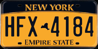 NY license plate HFX4184