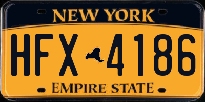 NY license plate HFX4186