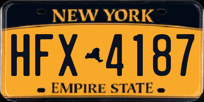 NY license plate HFX4187