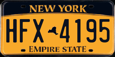 NY license plate HFX4195