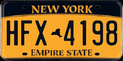 NY license plate HFX4198