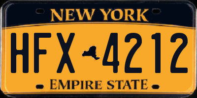 NY license plate HFX4212