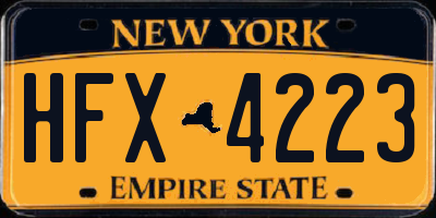 NY license plate HFX4223