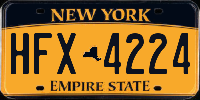 NY license plate HFX4224