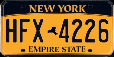 NY license plate HFX4226