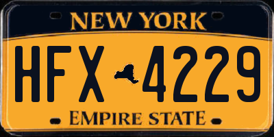 NY license plate HFX4229