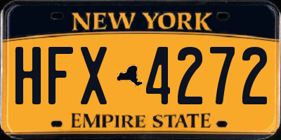 NY license plate HFX4272