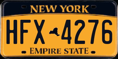 NY license plate HFX4276