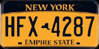 NY license plate HFX4287