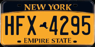NY license plate HFX4295