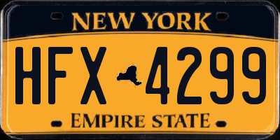 NY license plate HFX4299