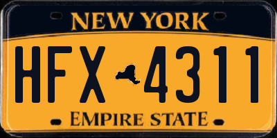 NY license plate HFX4311