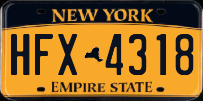 NY license plate HFX4318
