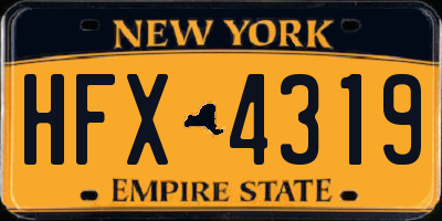 NY license plate HFX4319