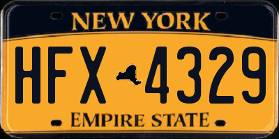 NY license plate HFX4329