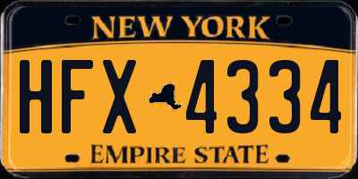 NY license plate HFX4334