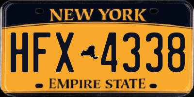 NY license plate HFX4338