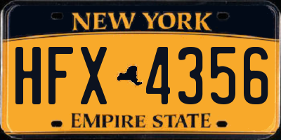 NY license plate HFX4356