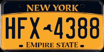 NY license plate HFX4388