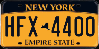 NY license plate HFX4400