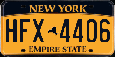 NY license plate HFX4406