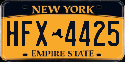 NY license plate HFX4425
