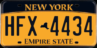 NY license plate HFX4434