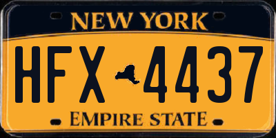 NY license plate HFX4437