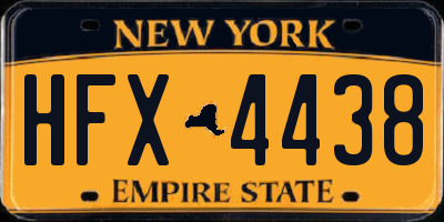 NY license plate HFX4438