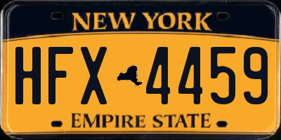 NY license plate HFX4459