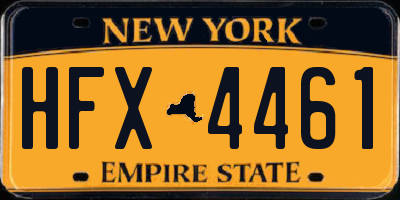 NY license plate HFX4461