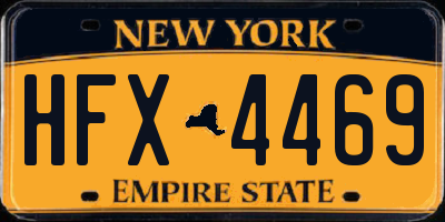 NY license plate HFX4469