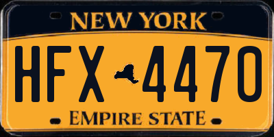 NY license plate HFX4470