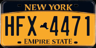 NY license plate HFX4471