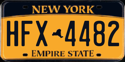 NY license plate HFX4482
