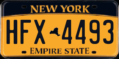 NY license plate HFX4493