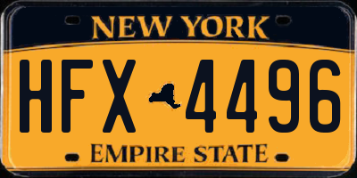 NY license plate HFX4496