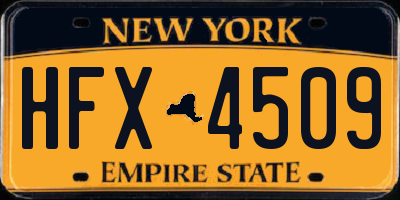 NY license plate HFX4509