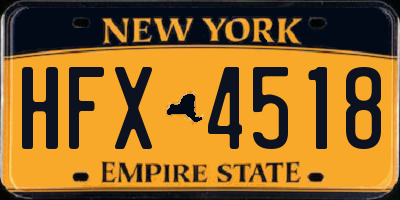 NY license plate HFX4518