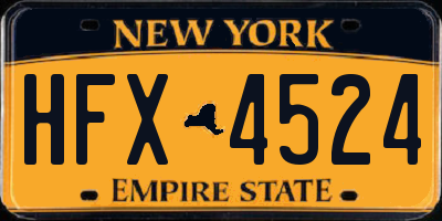 NY license plate HFX4524