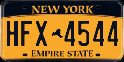 NY license plate HFX4544