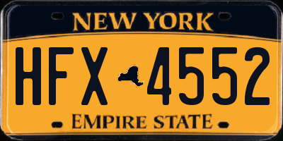 NY license plate HFX4552
