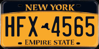 NY license plate HFX4565