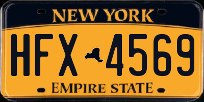 NY license plate HFX4569