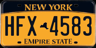 NY license plate HFX4583