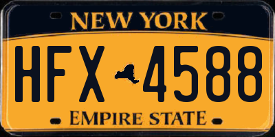 NY license plate HFX4588