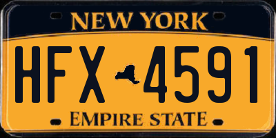 NY license plate HFX4591