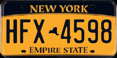 NY license plate HFX4598