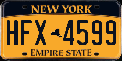 NY license plate HFX4599